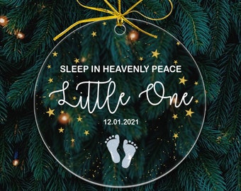 Personalized Miscarriage Ornament, Sleep In Heavenly Peace, Infant Loss, Stillbirth Keepsake, Baby Memorial, Sympathy Gift, Custom Baby Name