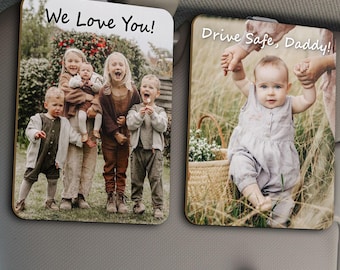 Custom Photo Car Visor Clip, Personalized Father's Day Gift