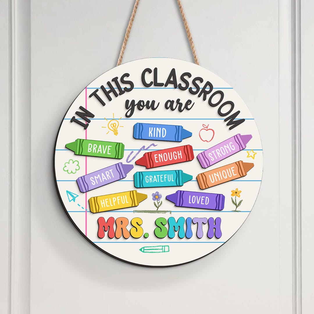 Personalized Teacher Door Sign: 3D Classroom Decor - Etsy