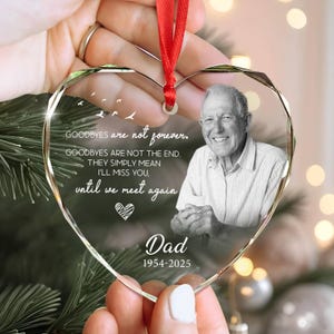 Dad Memorial Christmas Ornament: Glass Remembrance Keepsake image 14