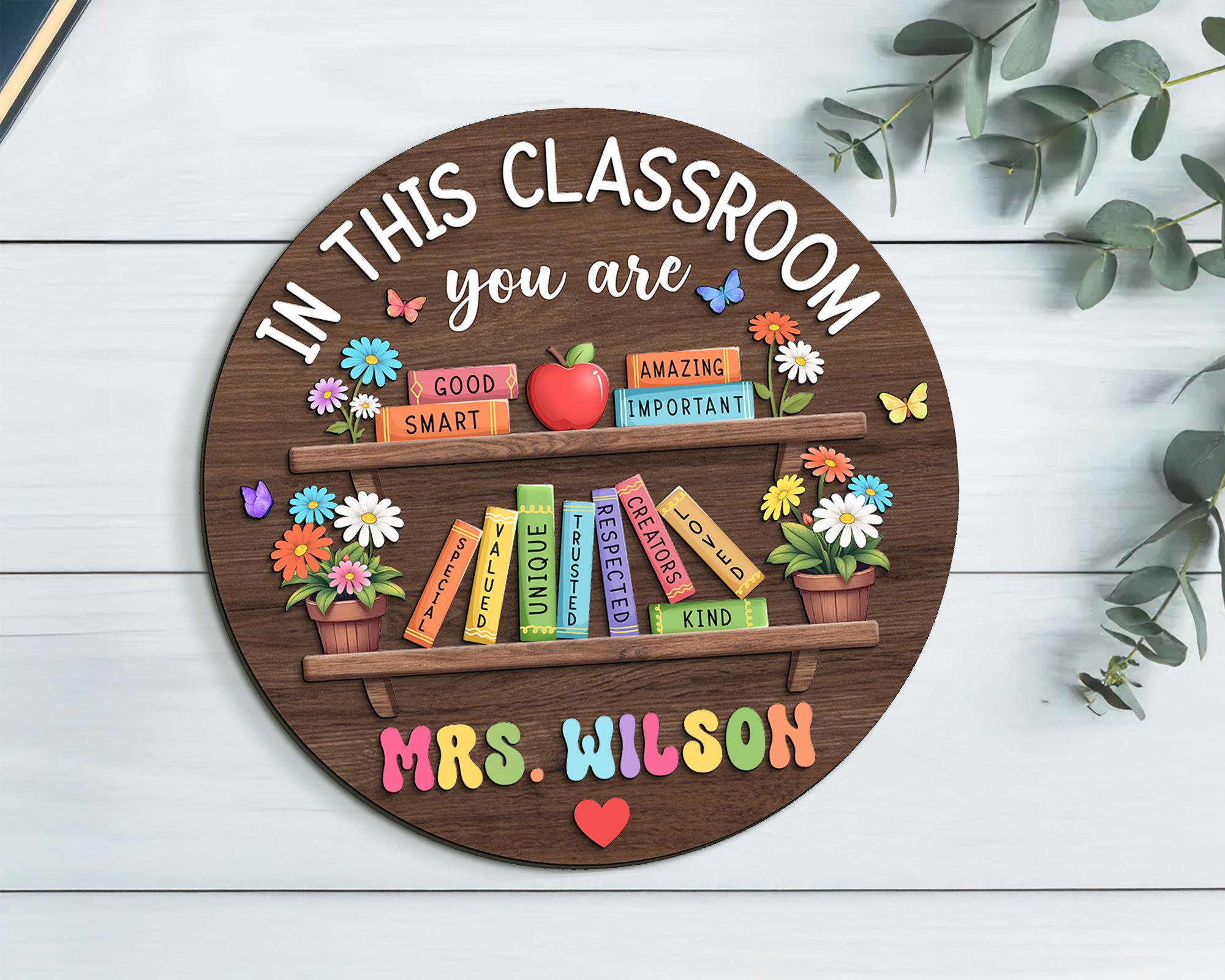 Custom 3D Teacher Door Sign: Classroom Welcome Decor - Etsy
