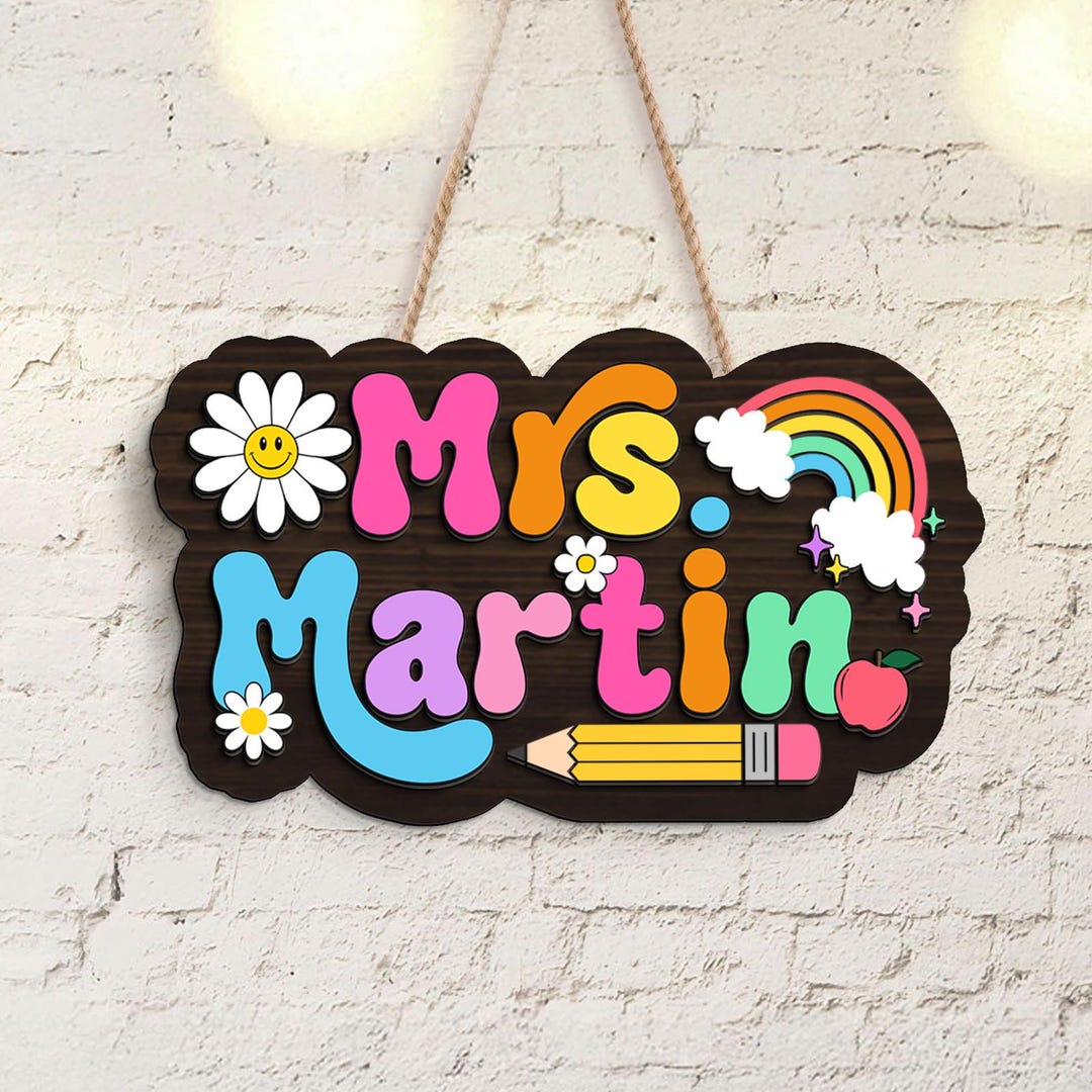 Personalized Teacher Door Hanger: Custom 3D Classroom Welcome Sign - Etsy
