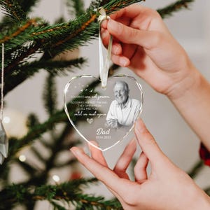 Dad Memorial Christmas Ornament: Glass Remembrance Keepsake image 10