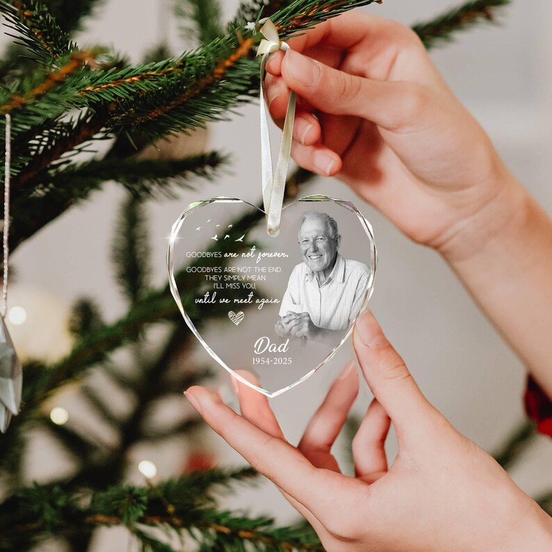 Dad Memorial Christmas Ornament: Glass Remembrance Keepsake image 10