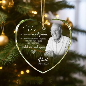 Dad Memorial Christmas Ornament: Glass Remembrance Keepsake image 4