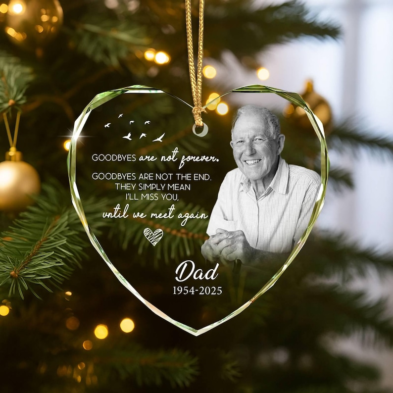 Dad Memorial Christmas Ornament: Glass Remembrance Keepsake image 4