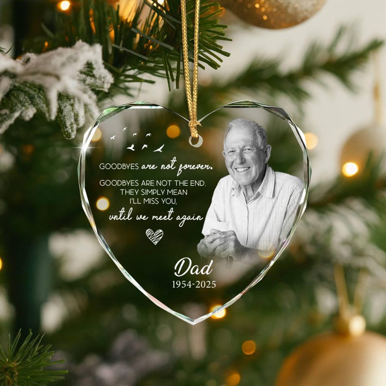 Dad Memorial Christmas Ornament: Glass Remembrance Keepsake image 12