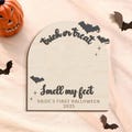 Baby's First Halloween Footprint Sign: Personalized Wood Keepsake