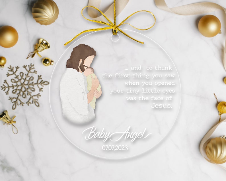 Personalized Miscarriage Ornament, Baby of Jesus, Infant Loss, Stillbirth Keepsake, Baby Memorial, Sympathy Gift Ornament image 5