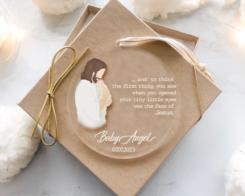Personalized Miscarriage Ornament, Baby of Jesus, Infant Loss, Stillbirth Keepsake, Baby Memorial, Sympathy Gift Ornament image 1