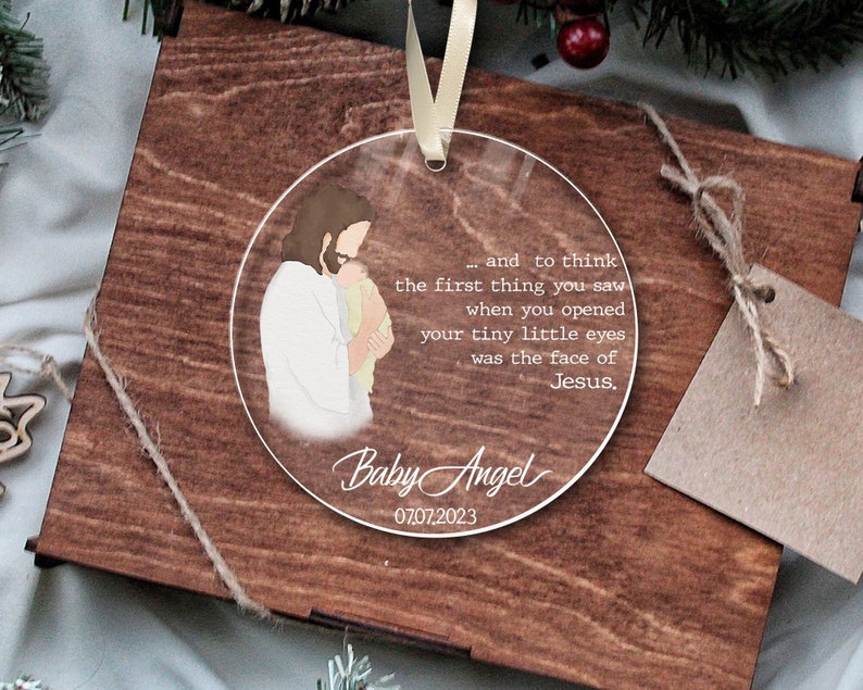 Personalized Miscarriage Ornament, Baby of Jesus, Infant Loss, Stillbirth Keepsake, Baby Memorial, Sympathy Gift Ornament image 2