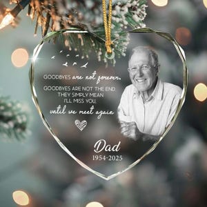Dad Memorial Christmas Ornament: Glass Remembrance Keepsake image 16