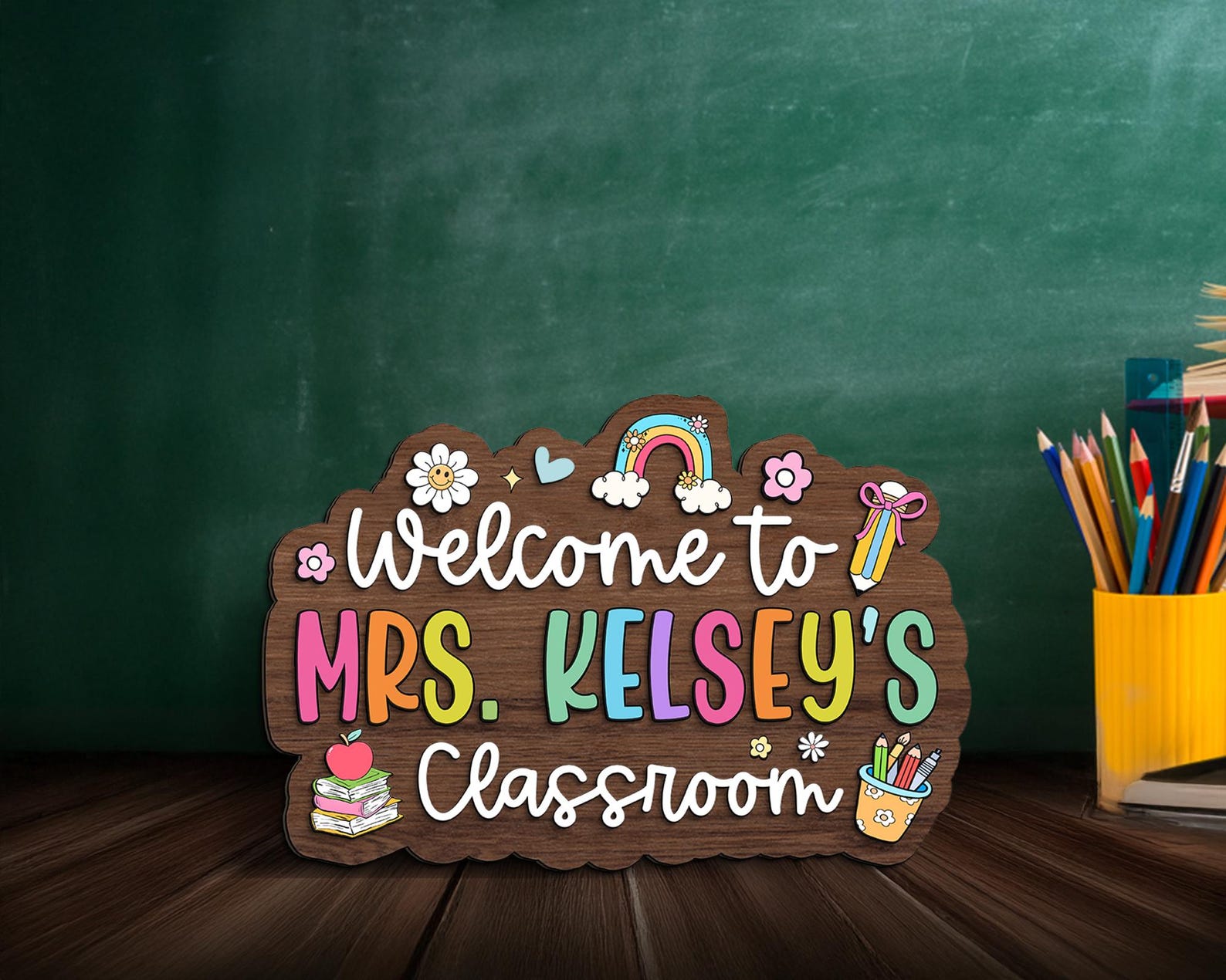 Personalized 3D Teacher Name Sign: Custom Classroom Door Hanger - Etsy