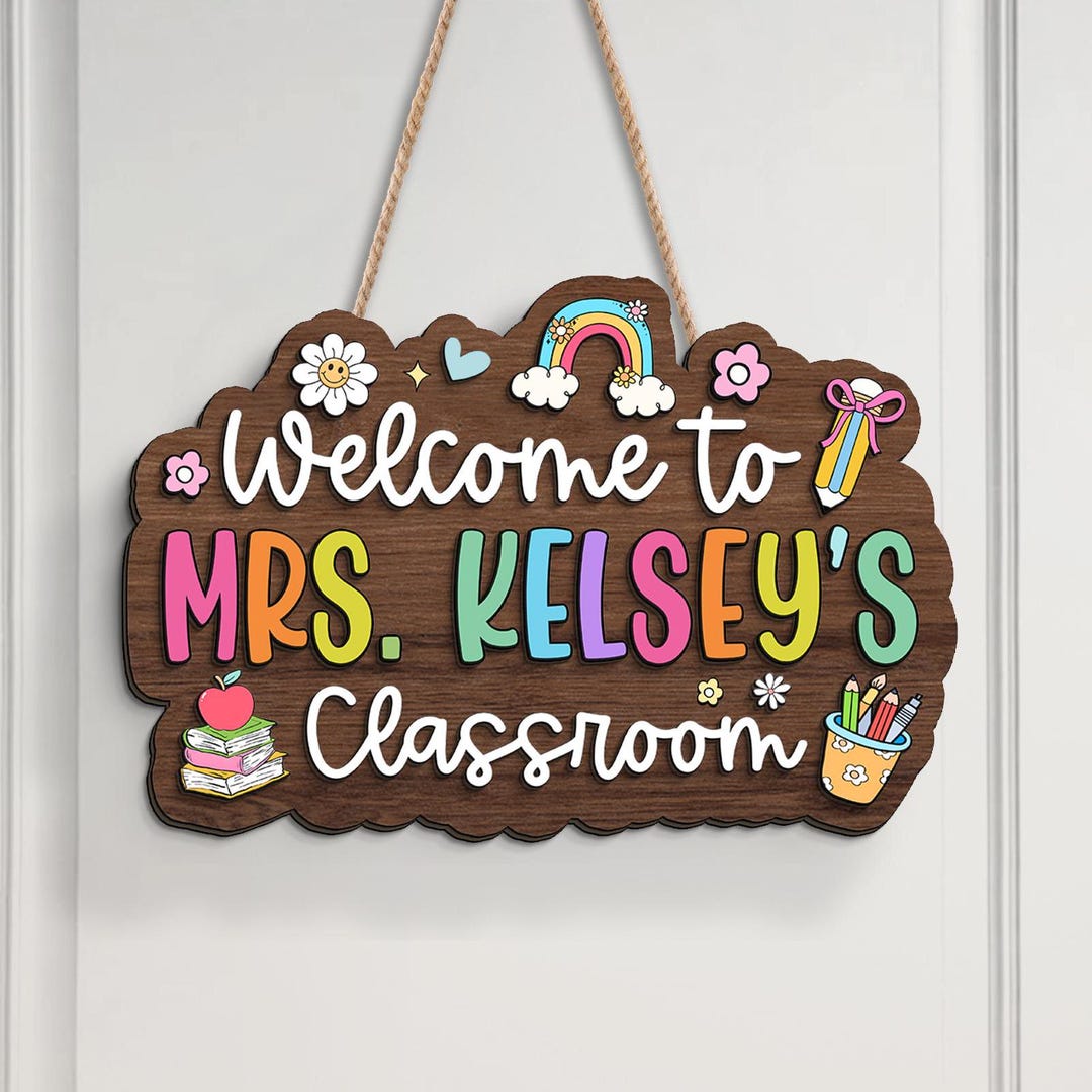 Personalized 3D Teacher Name Sign: Custom Classroom Door Hanger - Etsy