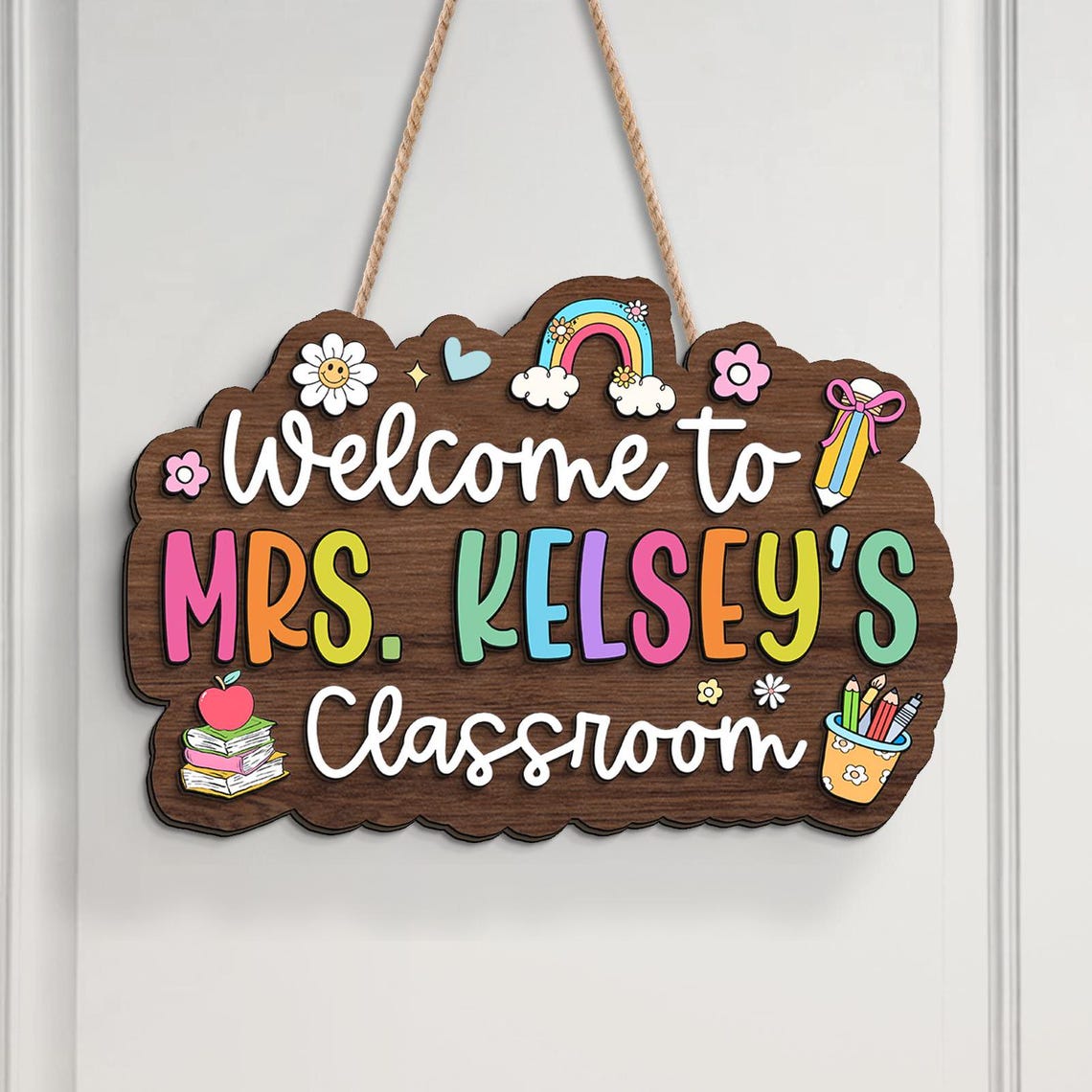 Personalized 3D Teacher Name Sign: Custom Classroom Door Hanger - Etsy