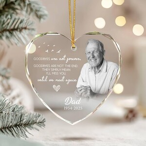 Dad Memorial Christmas Ornament: Glass Remembrance Keepsake image 11