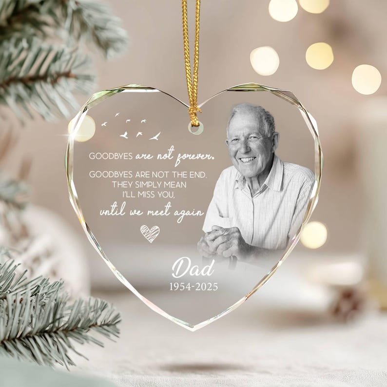 Dad Memorial Christmas Ornament: Glass Remembrance Keepsake image 11