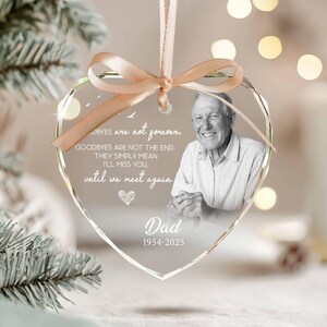 Dad Memorial Christmas Ornament: Glass Remembrance Keepsake image 15