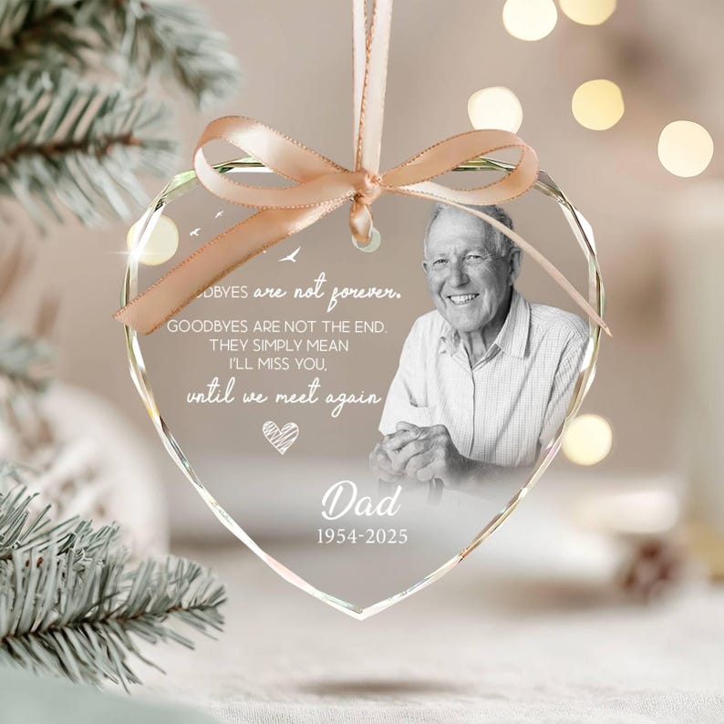 Dad Memorial Christmas Ornament: Glass Remembrance Keepsake image 15
