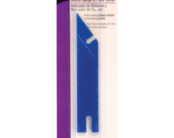 Dritz Point Turner & Button Gauge 633 - Dual-Ended Thread Shank and Corner Tool - Sewing Notion