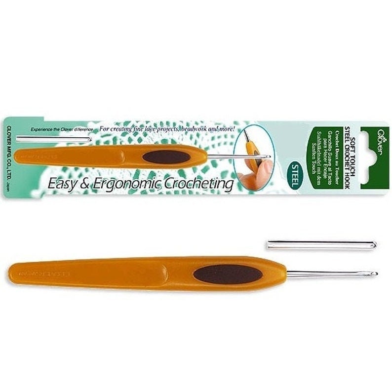 Soft Ergonomic Crochet Hooks Sizes F, G, H. Susan Bates Silvalume 6.25 With  an Aluminum In-line Head and Round Soft Handles. 3pc 12693 