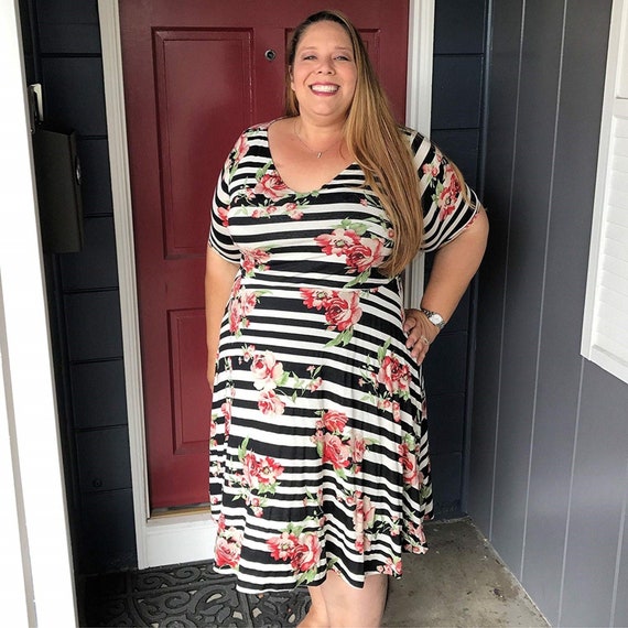 plus size knit dress pattern Cashmerette Turner Printed Sewing 1202 - Sizes 12-28, Cups C-H Pink & Blush