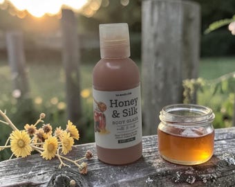 Honig & Seide Moisture Body Lasur | 2 oz Ganztägig Feuchtigkeitsöl-Gel | Schmilzt, um Milk Silk Protein Hautweichmacher für trockene Haut