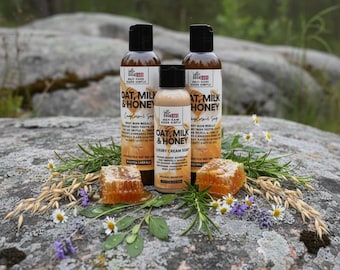 Hafer, Milch & Honig Luxus Cremeseife | Formuliert für trockene, empfindliche Haut • Hergestellt mit echtem Honig • Rezept perfektioniert seit 1999