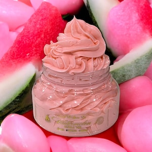 Watermelon Bubble Gum Body Butter Cream 8oz, Sweet Scents, Hydrating & Moisturizing Body Butter For Dry Skin, Fruity Lotion Natural Skincare