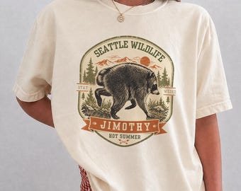Jimothy Raccoon Comfort Colors® TShirt, Viral Seattle Feral Legend Vintage Tee, Round King Cottagecore Animal Shirt, Funny Wildlife Raccoon
