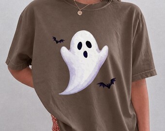 Ghostface Halloween Comfort Colors® TShirt, Halloween Spooky Oversized Tee, Dark Y2K Shirt, Spooky Season Shirt, Cute Ghost T Shirt Gift