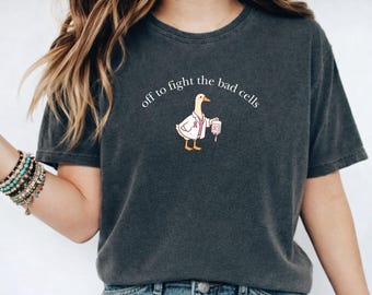 Oncology Chemo Support Goose Comfort Colors® TShirt, Cancer Awareness T-Shirt, Cancer Warrior, Awareness Month Tee, Cancer Fighter Gift