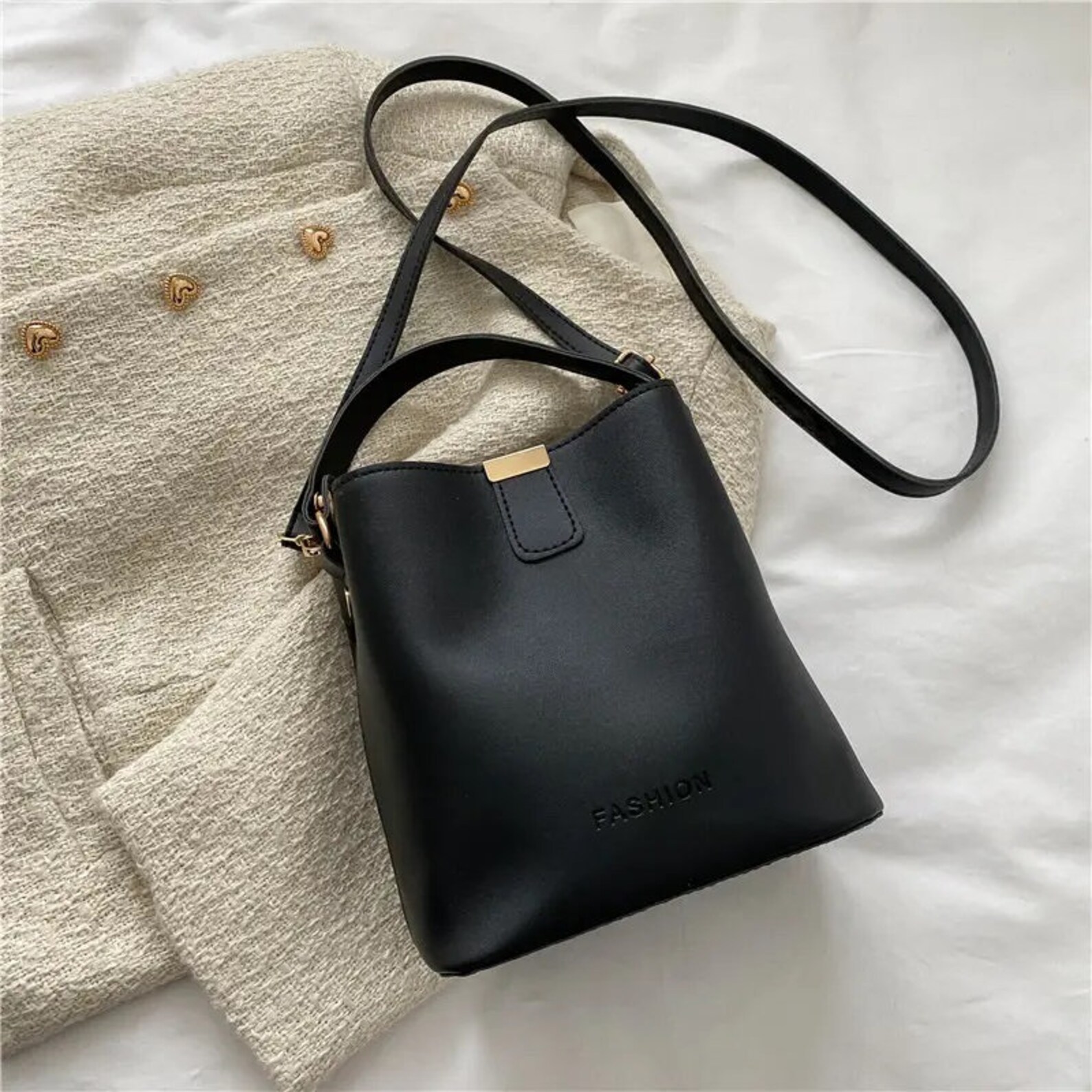 Women's Fashion Canvas Crossbody Bucket Bag