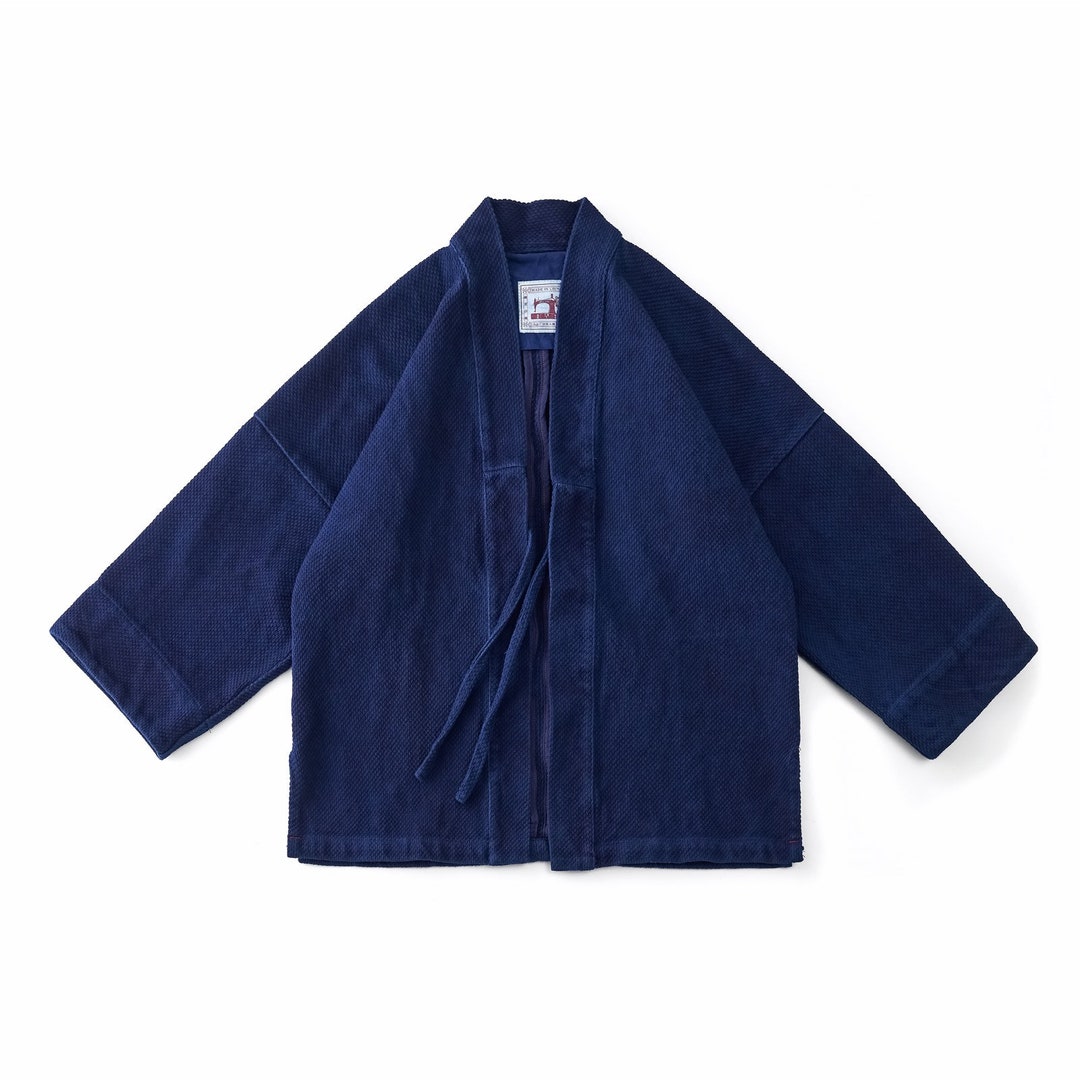 Indigo Plant Blue Dyeing Jackets Japanese Casual Road Robe Etsy