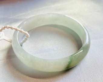 オーバルラベンダー 100%天然グレードA翡翠バングルブレスレット 55 x