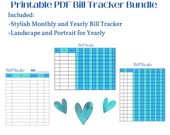 Stylish Printable PDF Bill Tracker