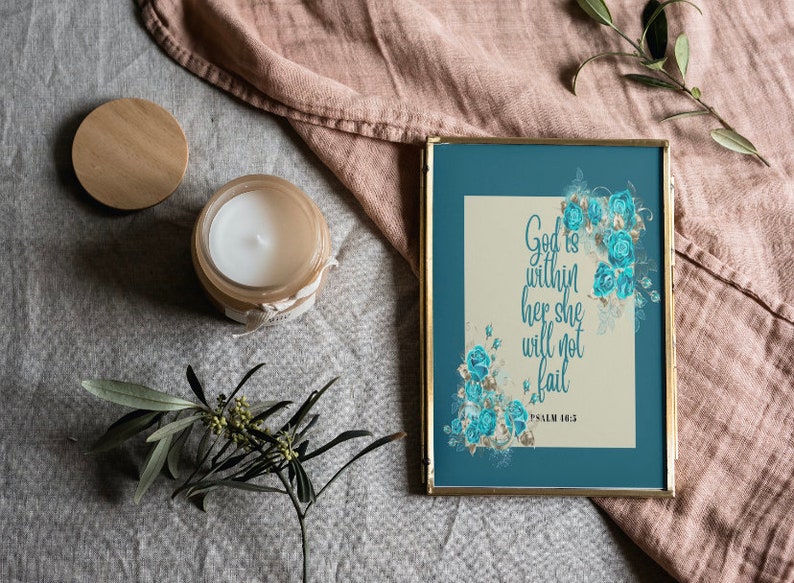 GOD is WITHIN HER Scripture Wall Art Digital Download Bible Etsy
