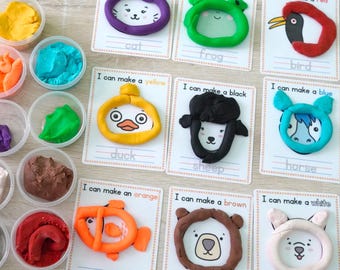 Brown Bear, Brown Bear Playdough Mats |Preschool & Toddler Playdoh Printable Fine Motor Activity |Eric Carle Inspired Busy Binder for Speech