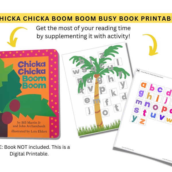 Chicka Chicka Boom Boom Busy Book Printable | Activity Worksheet for Toddler or Preschool Learning Binder | Circle Time Props