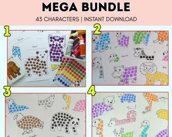 Brown Bear BUNDLE Dot Marker, Bingo Dauber Printables | Dot Sticker Low Prep Fine Motor Skills for Preschool, OT, Homeschool (PDF)