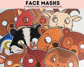 Baby Bear Activities Face Masks | Animal Masks, Circle Time Story Props for PreK, Kinder,Speech Therapy (Digital Download)