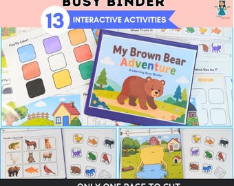 Brown Bear, Brown Bear Busy Binder | Interactive Book Companion | Preschool Learning Binder Printable (Digital PDF)