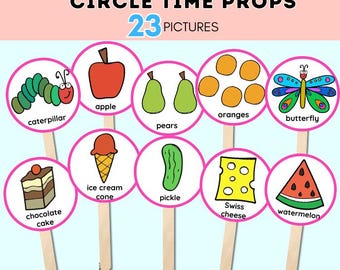 The Very Hungry Caterpillar Story Circle Time Visuals for Preschool & Kindergarten | Storytime,  Speech Therapy Printable