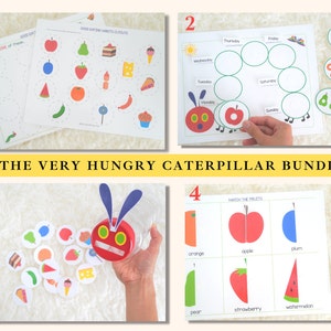 BUNDLE The Very Hungry Caterpillar Printable | Busy Book Activity Worksheet for Toddlers, Preschool, Kindergarten | Eric Carle