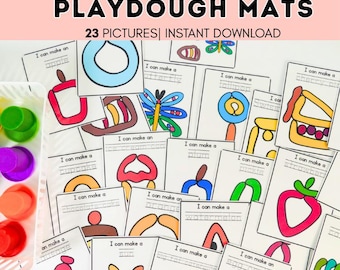 The Very Hungry Caterpillar Playdough Mats | Fine Motor Play Doh Centers | Preschool PreK Kindergarten | OT Speech Therapy Printable