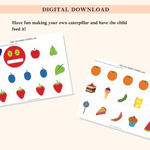 Busy Book Binder Printable The Very Hungry Caterpillar Toddler Activity Worksheet fo Preschool Kindergarten Eric Carle Digital PDF image 8