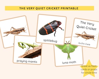 The Very Quiet Cricket Printable: Flashcards & Circle Time Props (Digital Download)