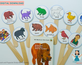 Brown Bear Brown Bear What Do You See Activities | Circle Time Story Props Printable for Preschool and Speech Therapy
