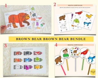 BUNDLE Brown Bear Brown Bear What Do You See | Busy Book Binder Worksheets for Toddler, Preschool, Kindergarten | Circle Time | Homeschool