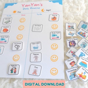 Personalized Chore Chart for Kids Printable | Responsibility Chart | Kids Toddler Chore Chart | Montessori Preschool Daily Home Routine PDF